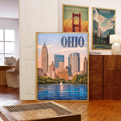 Ohio Vintage Travel Poster - Wonders of the Buckeye State