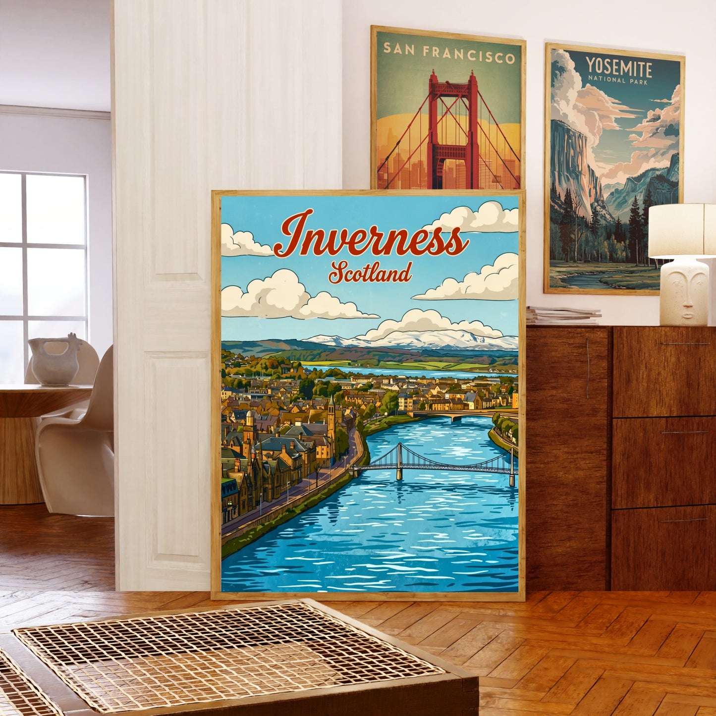 Inverness Vintage Travel Poster - Aerial View
