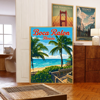 Boca Raton Vintage Travel Poster