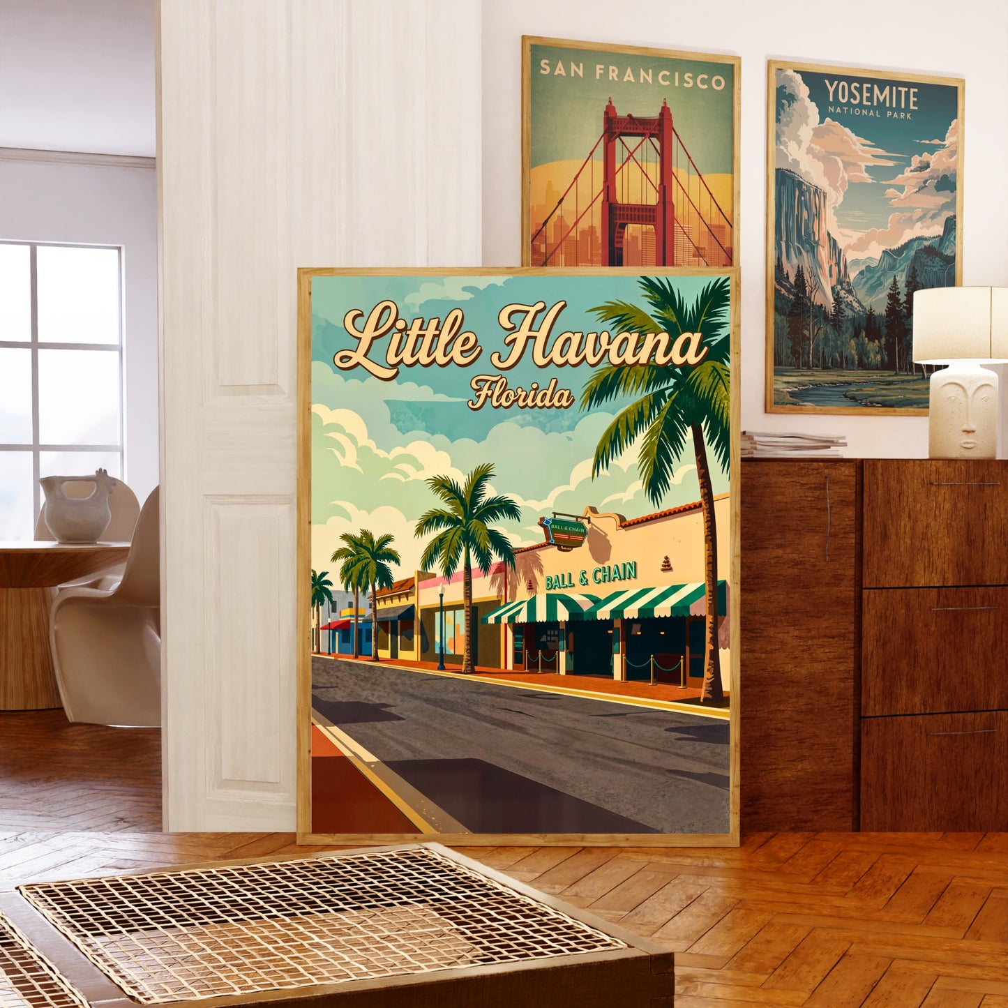 Little Havana Vintage Travel Poster -  Street View Miami, Florida