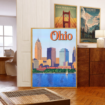 Ohio Vintage Travel Poster - Cleveland