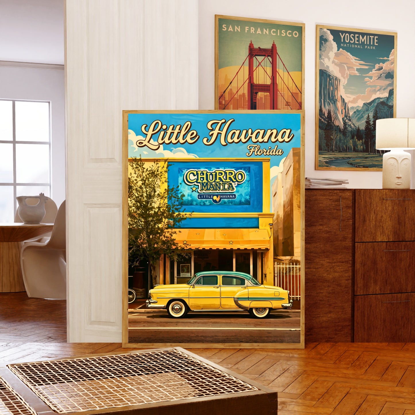 Little Havana Vintage Travel Poster -  Captivating Car on the Street