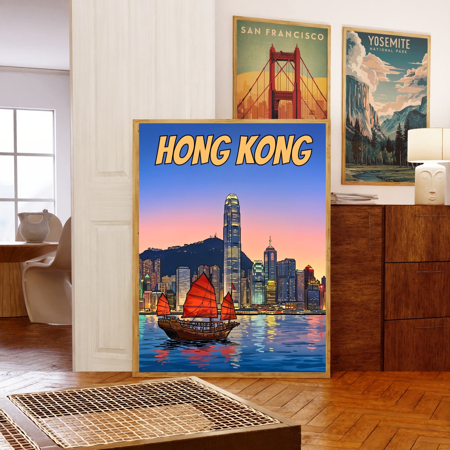 Hong Kong Vintage Travel Poster - China