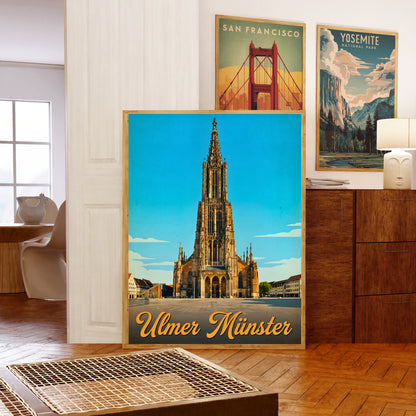 Ulmer Münster Vintage Travel Poster - Historic Ulm