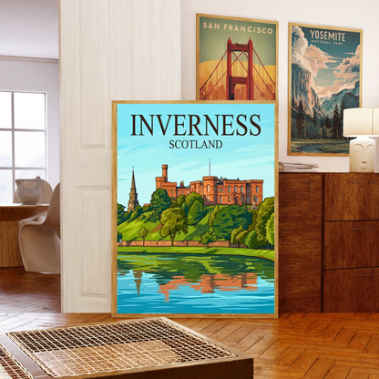 Inverness Vintage Travel Poster - The River Ness