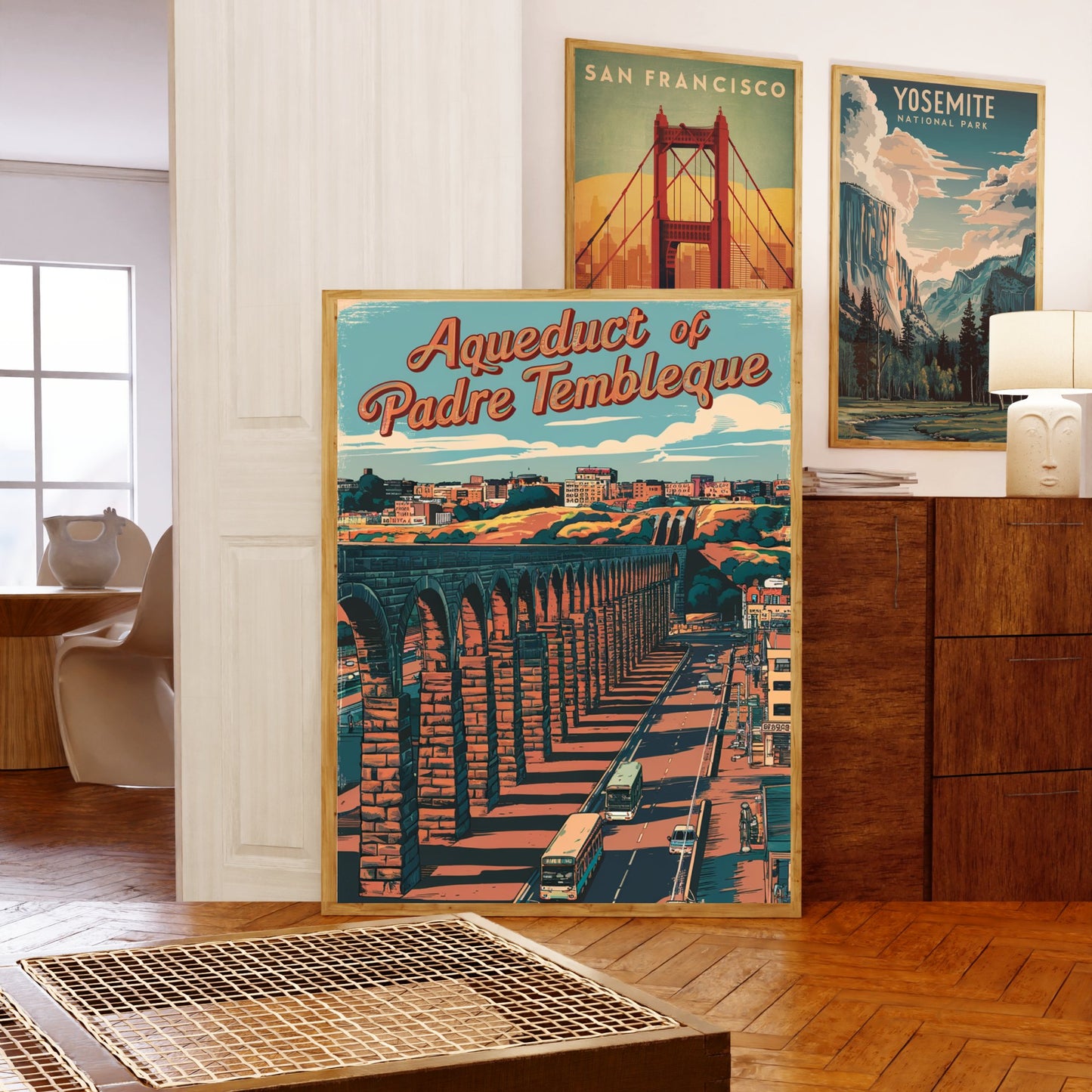 Aqueduct of Padre Tembleque Vintage Travel Poster