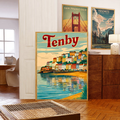 Tenby Vintage Travel Poster - Jewel of the Welsh Coast