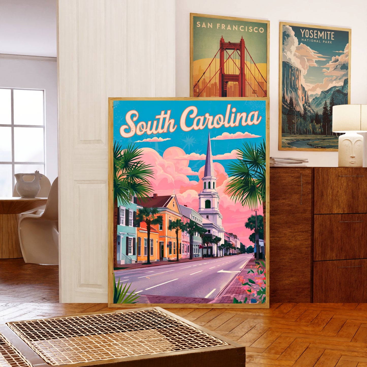 South Carolina Vintage Travel Poster  - Timeless Charleston