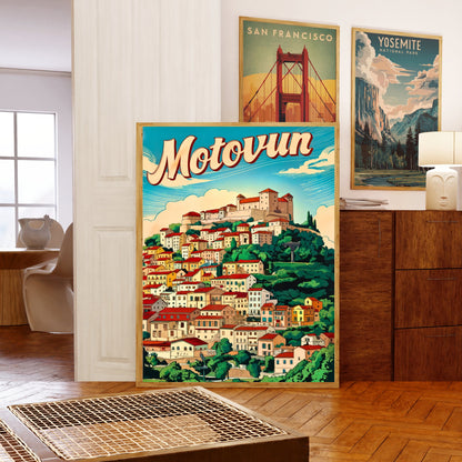Motovun Vintage Travel Poster - A Medieval Escape