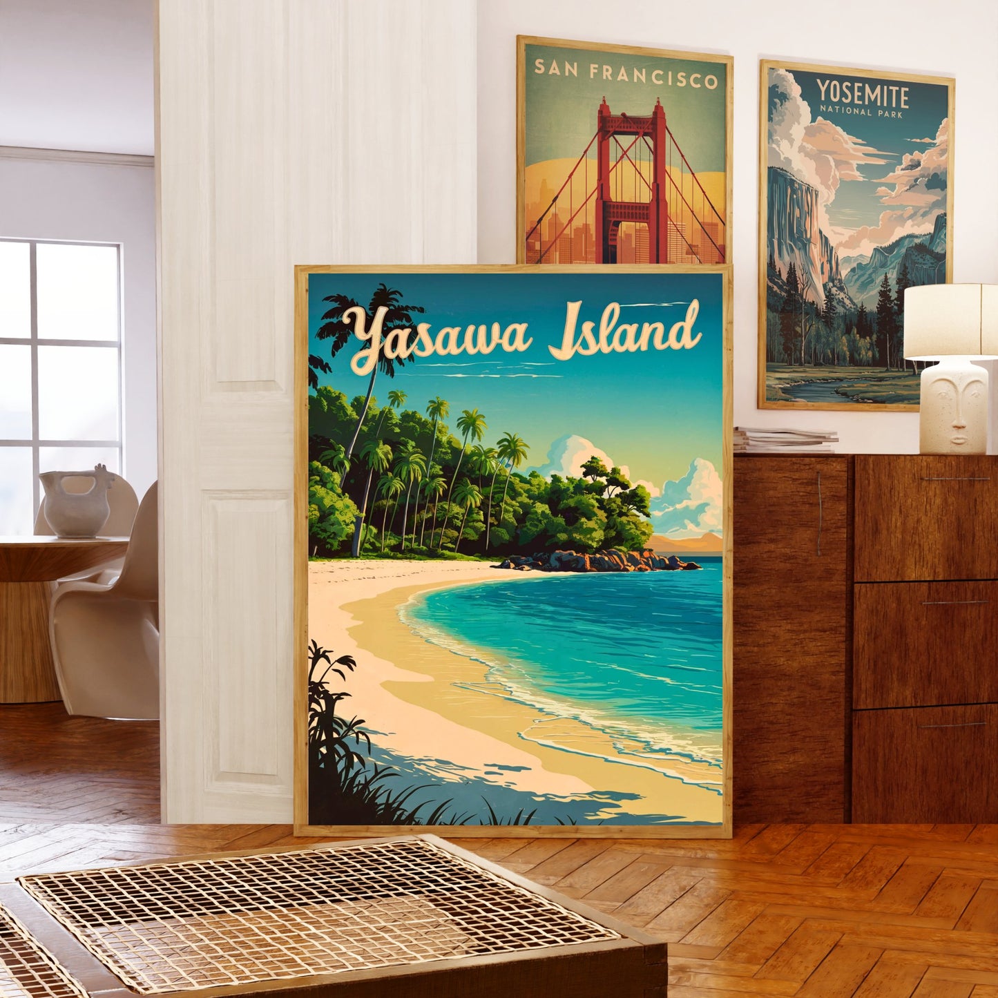 Yasawa Island Vintage Travel Poster - Stunning Island View an Archipelago in Fiji