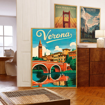 Verona, Italy Vintage Travel Poster - Escape to Enchanting Verona