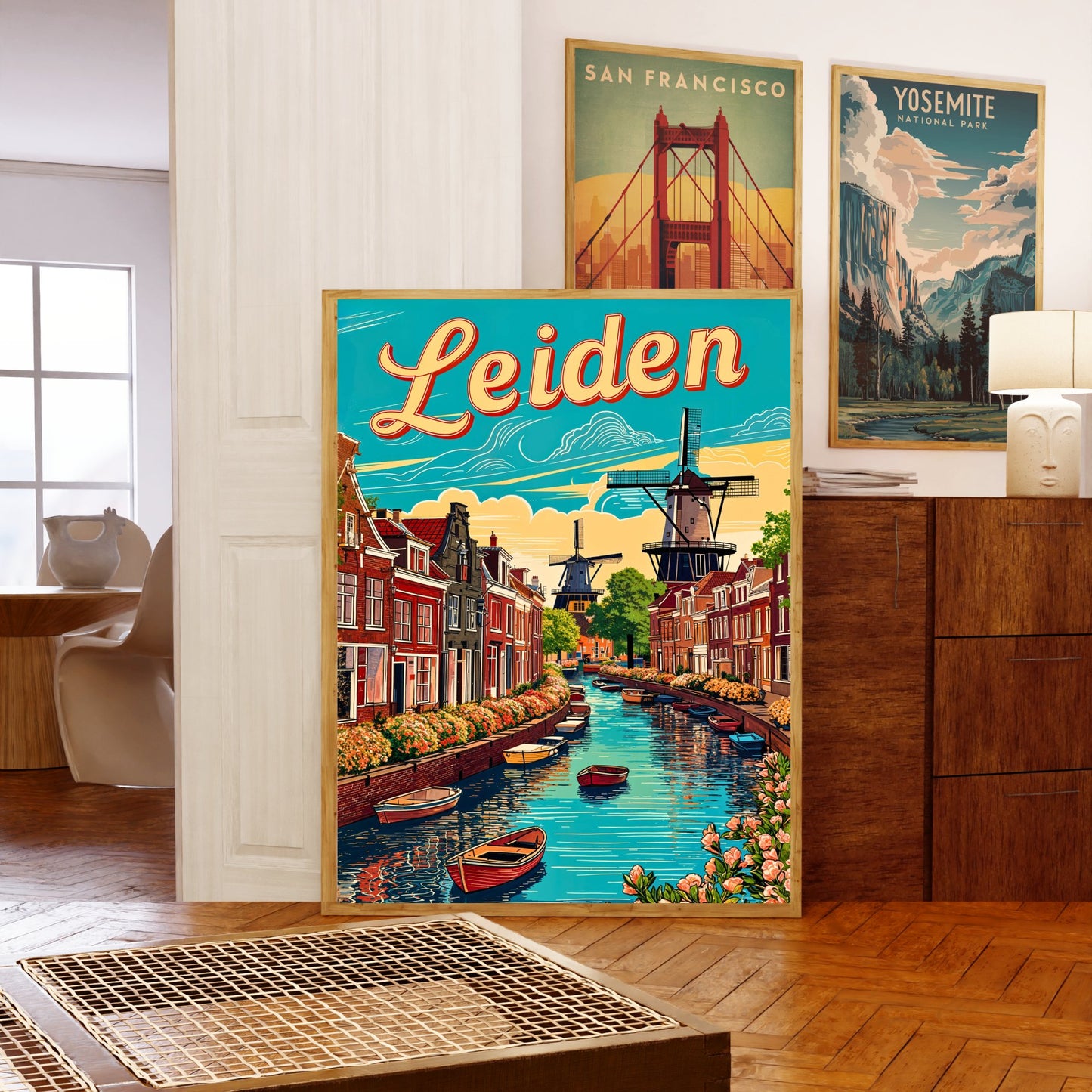 Leiden Vintage Travel Poster