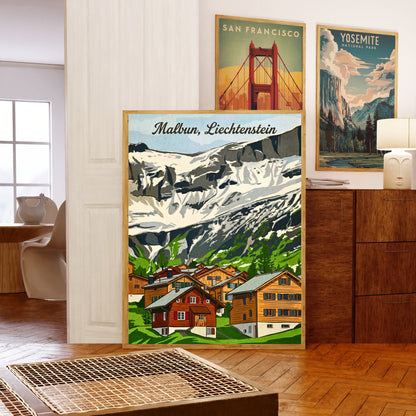 Malbun Vintage Travel Poster - Liechtenstein