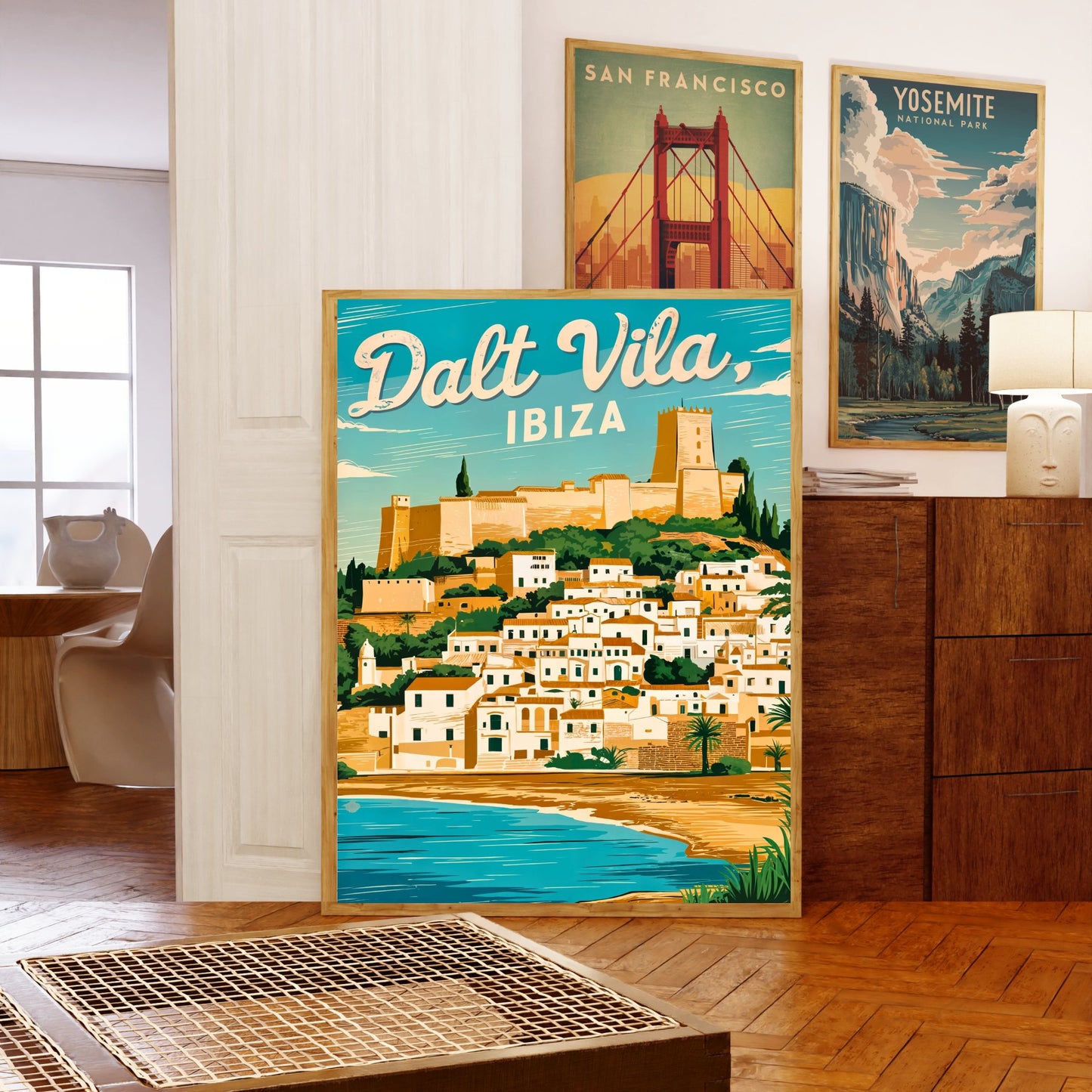Dalt Vila Vintage Travel Poster - Historic Landmark of Ibiza