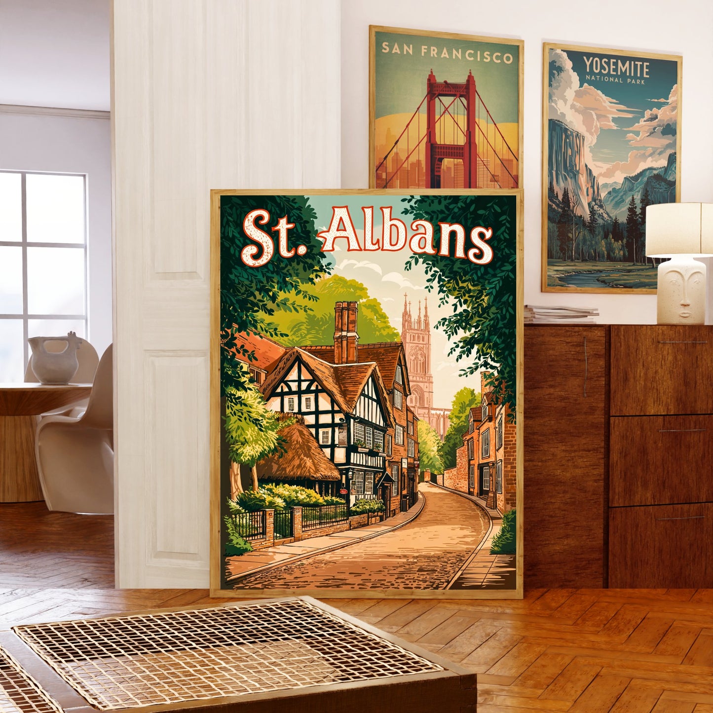 St. Albans Vintage Travel Poster