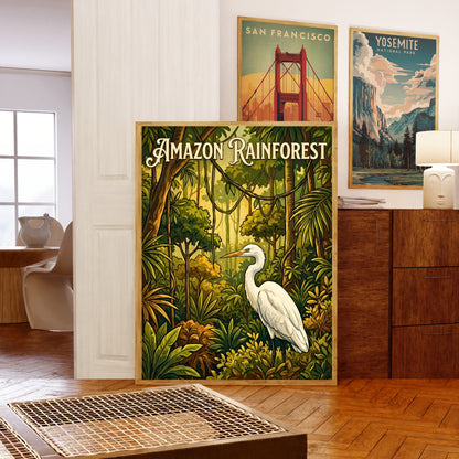 Amazon Rainforest Vintage Travel Poster - the Hidden Jungle