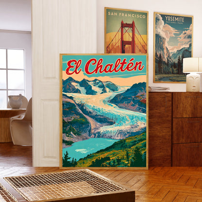 El Chaltén Travel Poster - Stunning Gateway to Patagonia's Peaks
