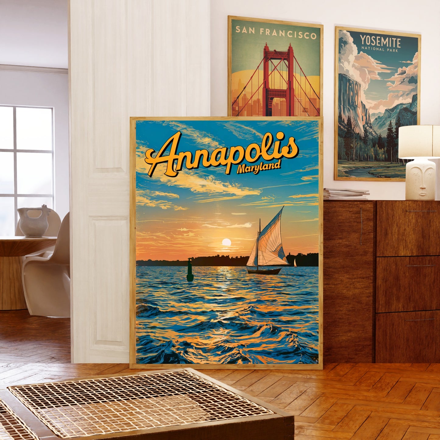 Annapolis Vintage Travel Poster - Sailing into Maryland