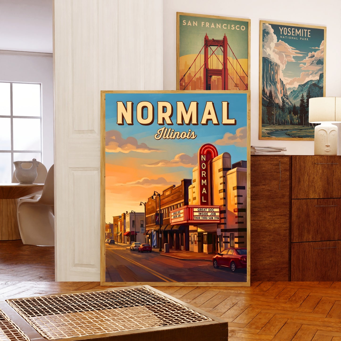 Normal, Illinois Vintage Travel Poster - Afternoon Streets Vibe