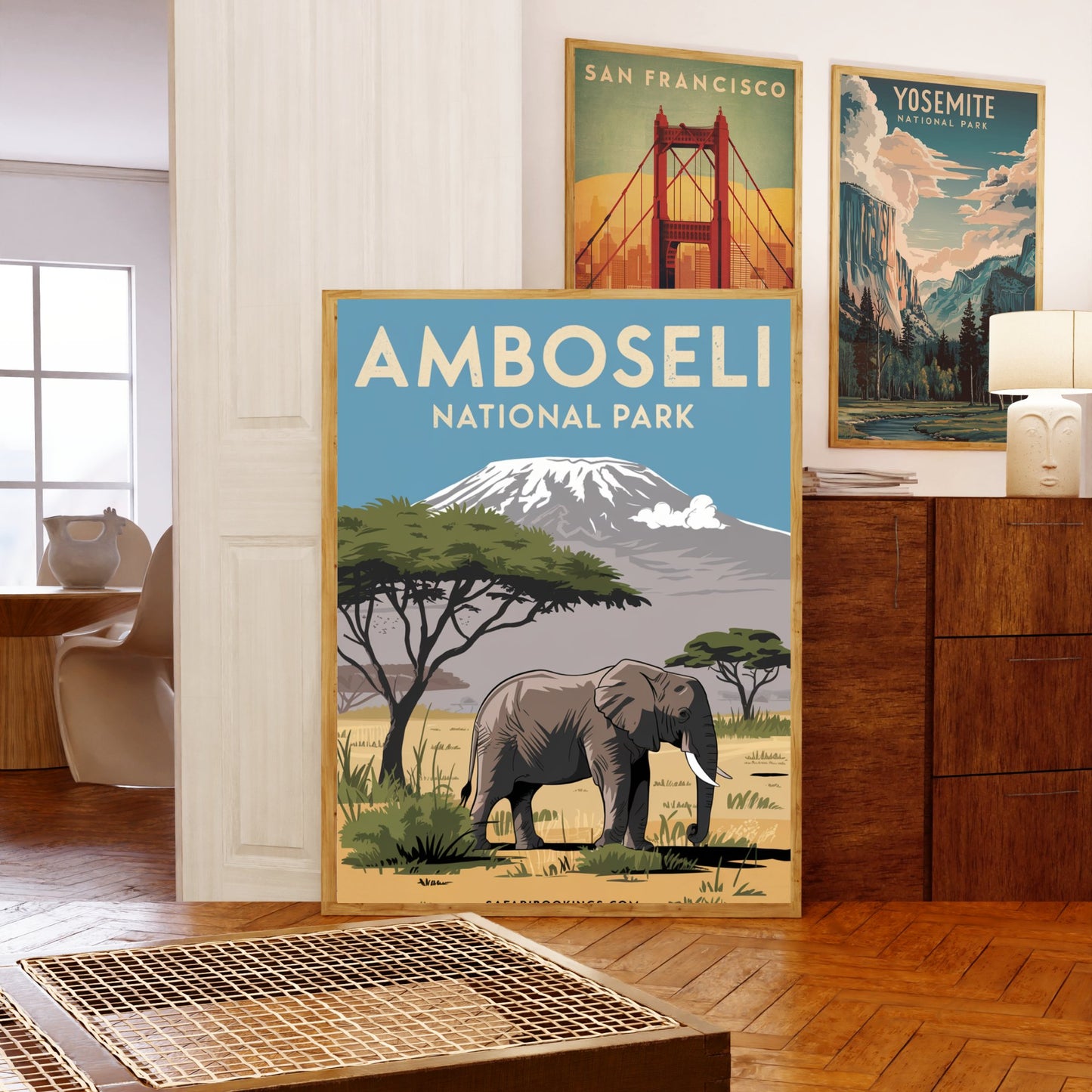 Amboseli National Park Vintage Travel Poster - Majestic Landscapes