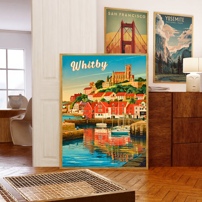 Whitby Vintage Travel Poster - Coastal Charm