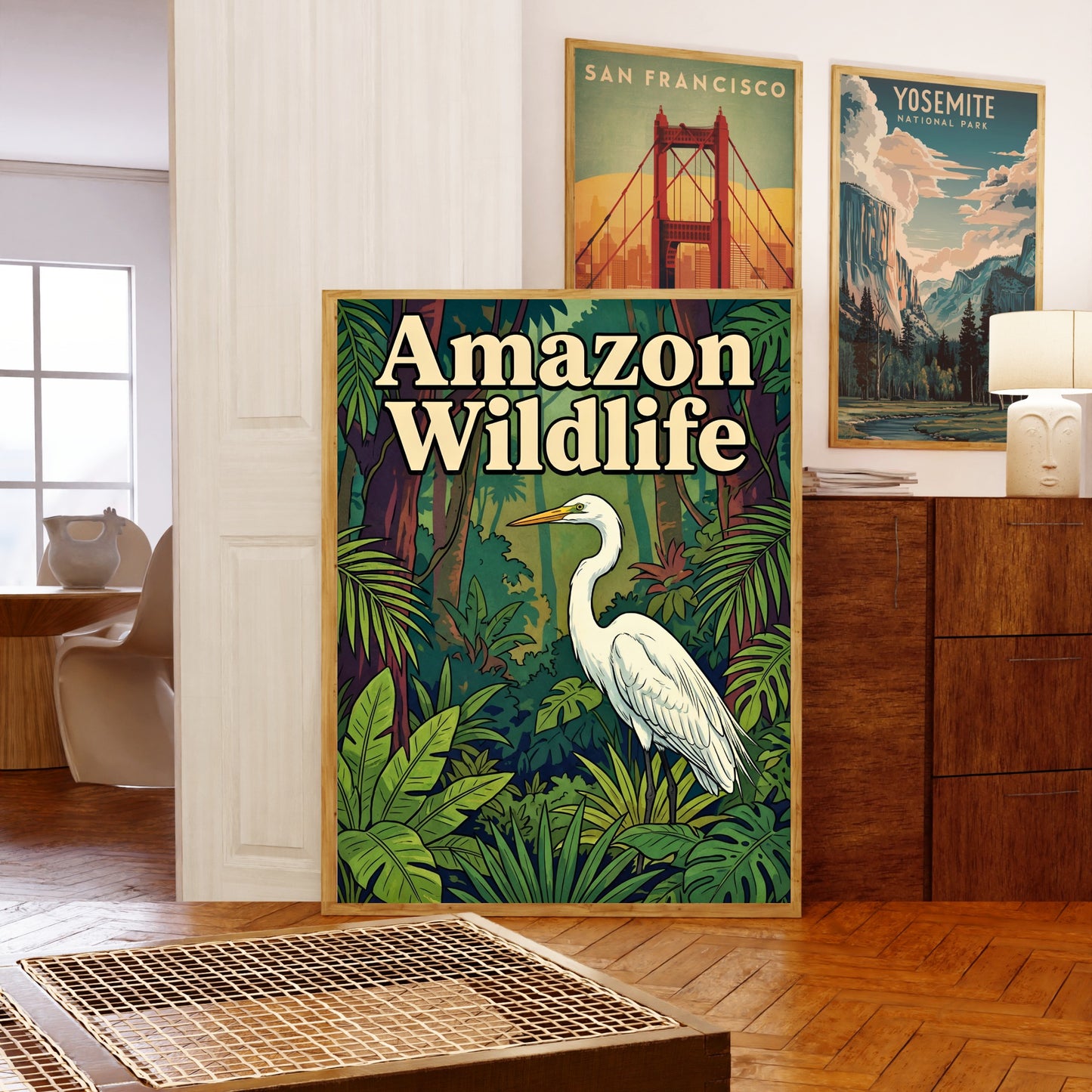 Amazon Exotic Wildlife Vintage Travel Poster