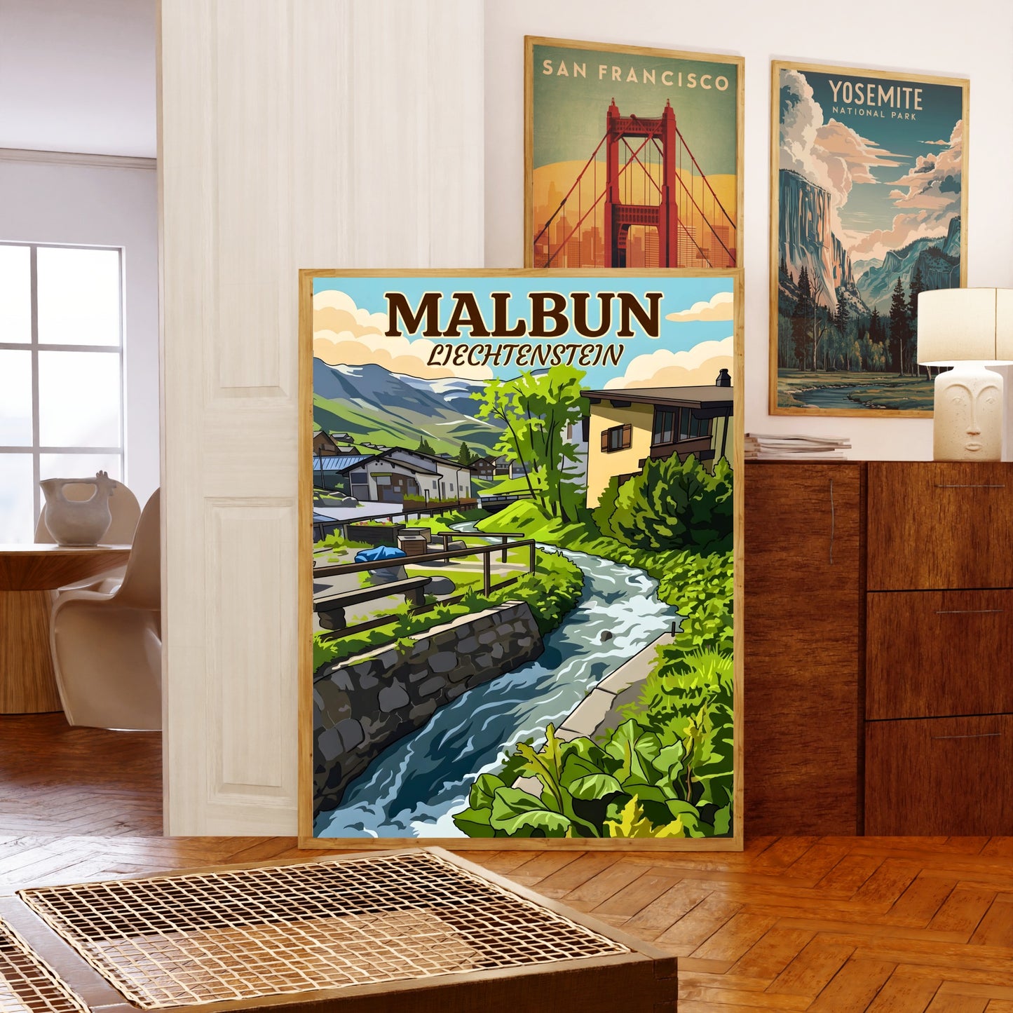 Malbun Vintage Travel Poster - Peaceful Living