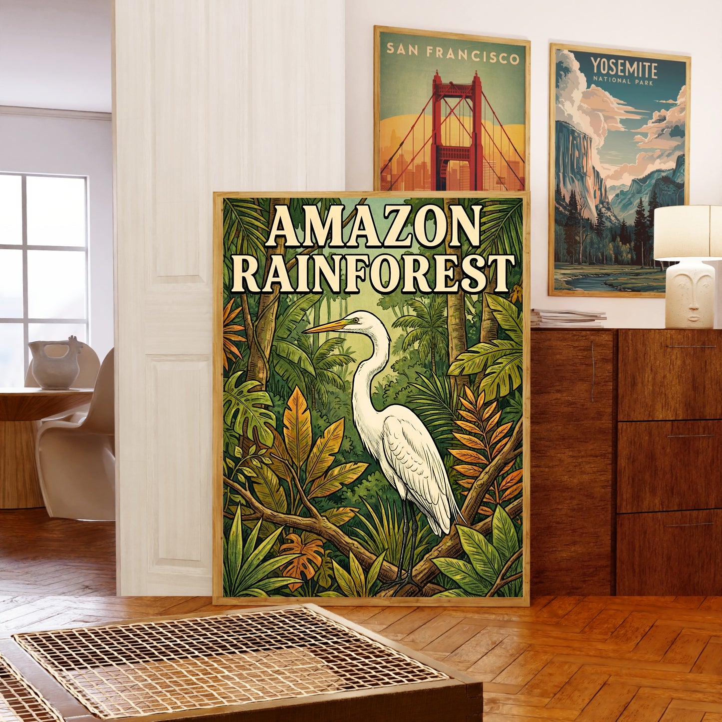Amazon Rainforest Vintage Travel Poster - Serenity  Emerald