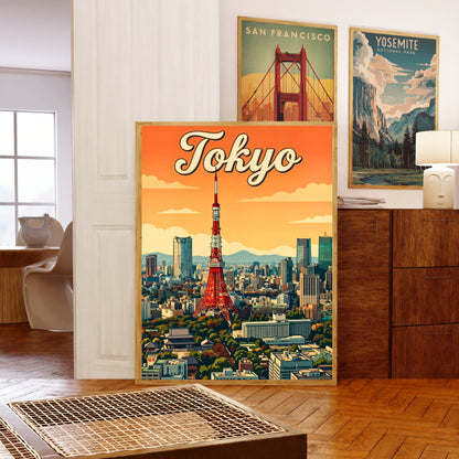 Tokyo Vintage Travel Poster - After Sun Set