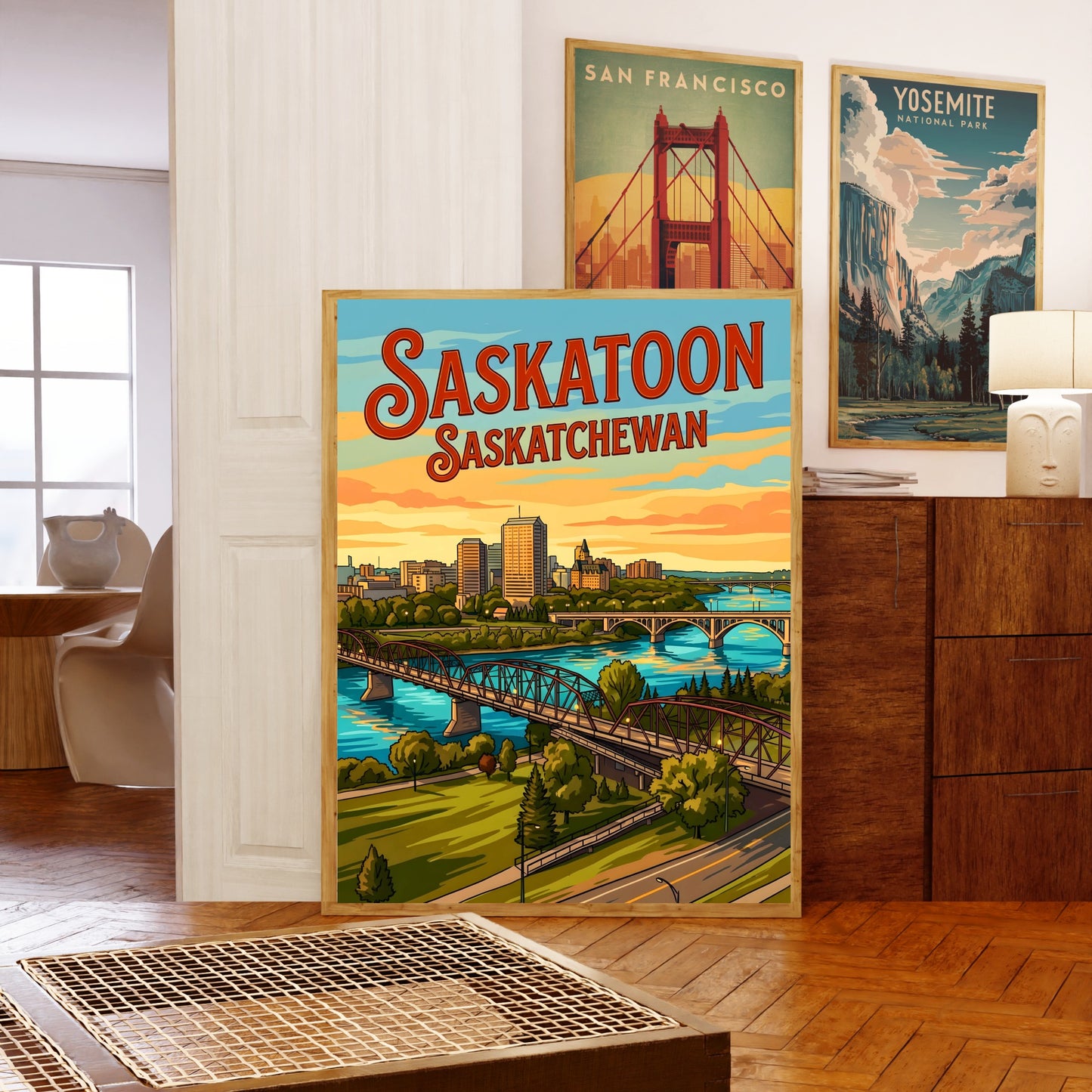 Saskatoon Vintage Travel Poster - Late Afternoon Vibe
