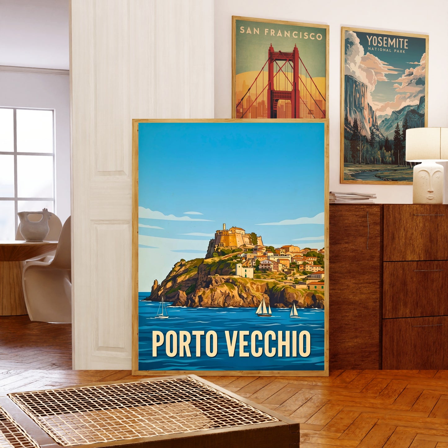 Porto Vecchio Vintage Travel Poster - Mediterranean Haven