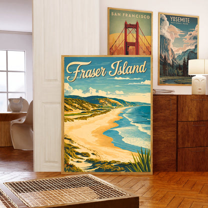 Fraser Island Vintage Travel Poster