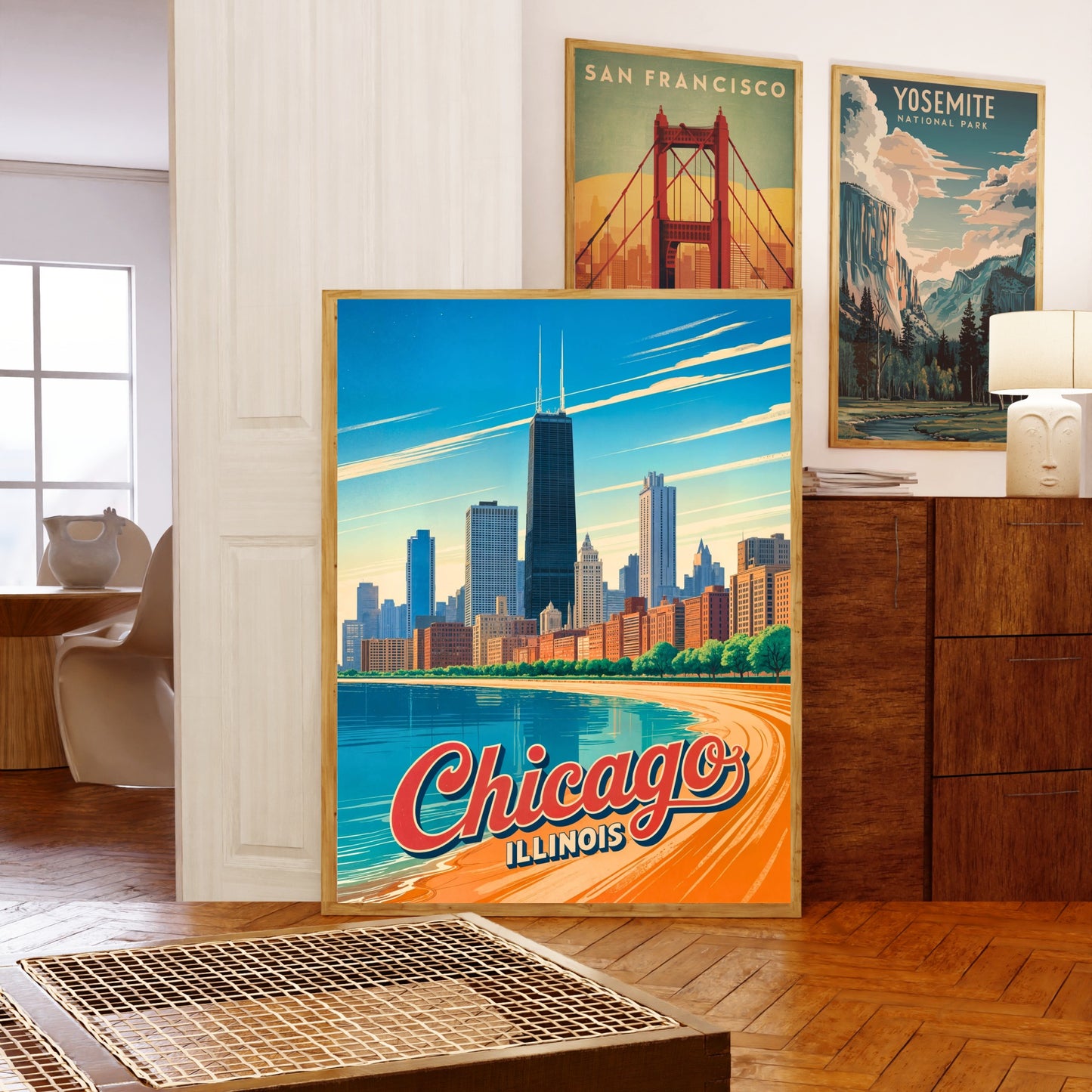 Chicago Vintage Travel Poster - City of Big Shoulders