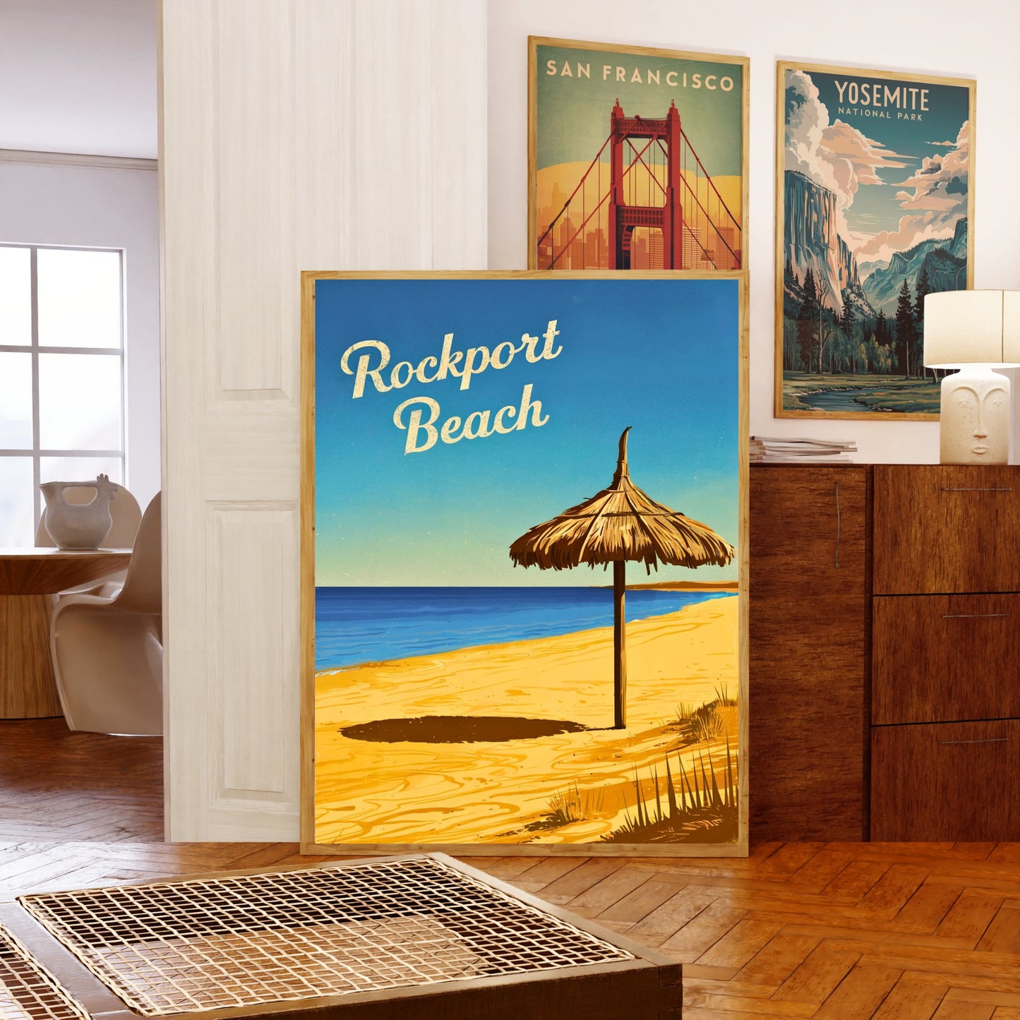 Rockport Beach Vintage Travel Poster  - Serene Beach