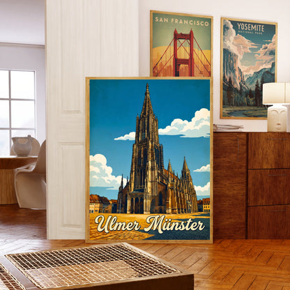 Ulmer Münster Vintage Travel Poster - Majesty in Stone