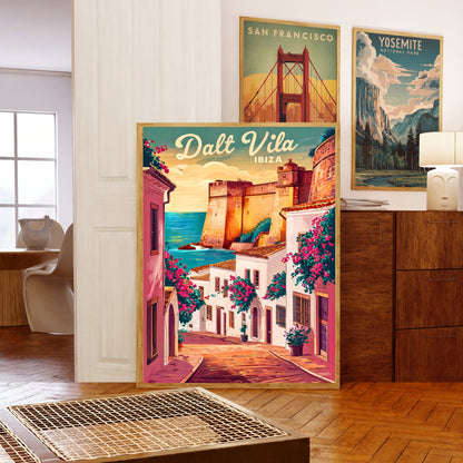 Dalt Vila Vintage Travel Poster - Mesmerizing Street View in Ibiza