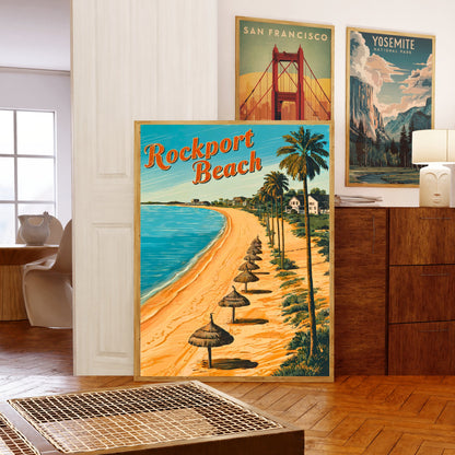 Rockport Beach Vintage Travel Poster