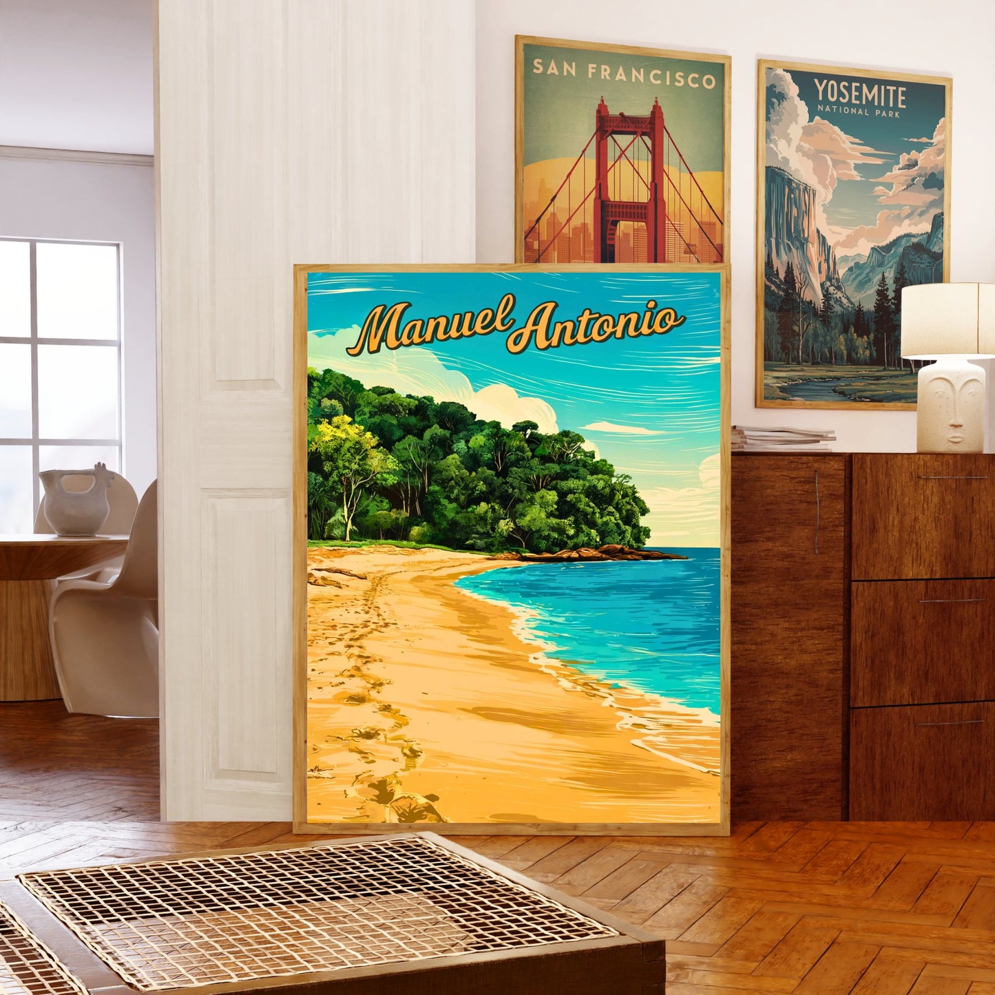 Manuel Antonio Vintage Travel Poster - Captivating Serene Beach, Costa Rica