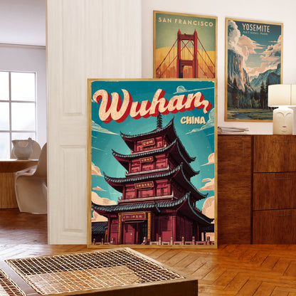 Wuhan Vintage Travel Poster - Historic Urban Hub