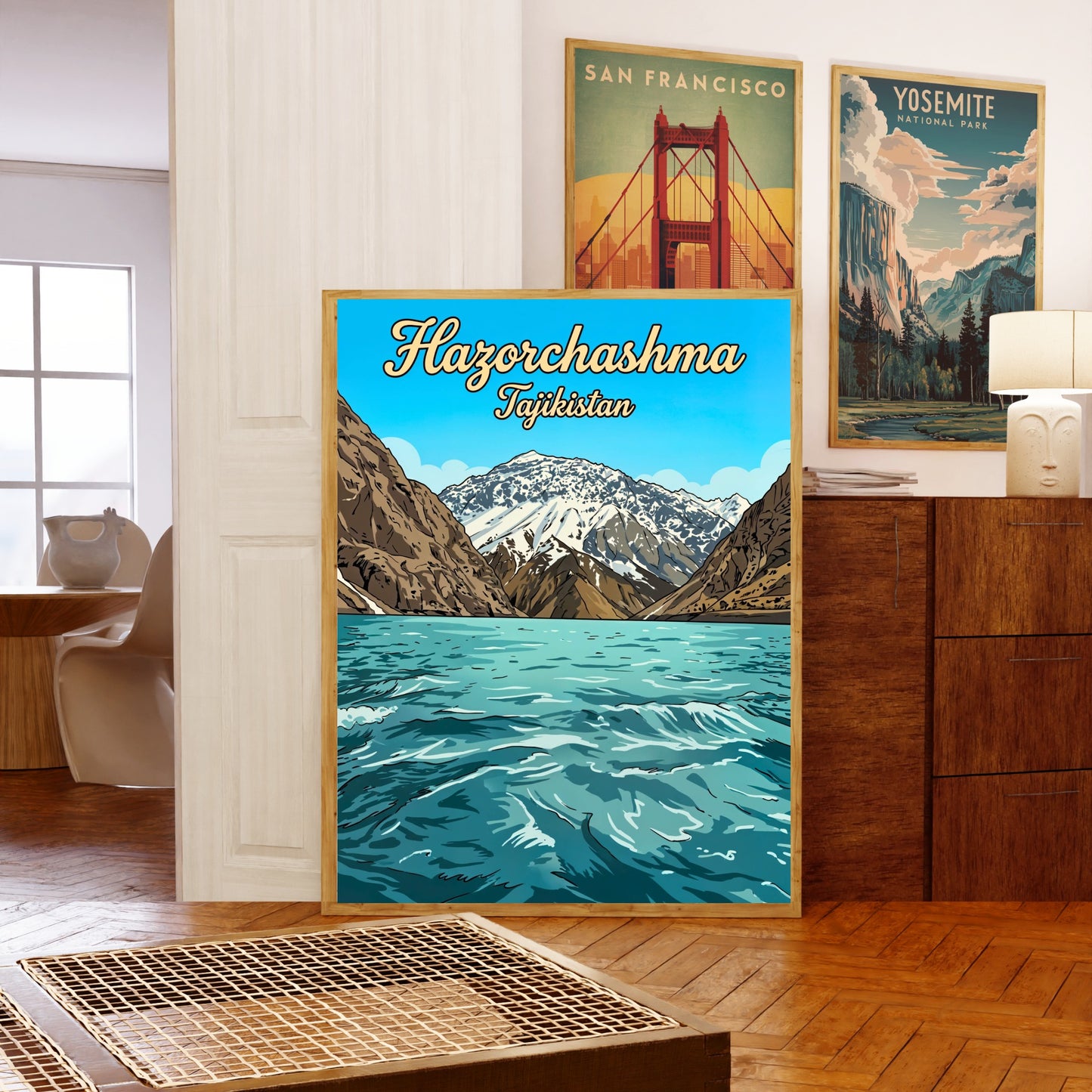 Hazorchashma Vintage Travel Poster -  Tajikistan