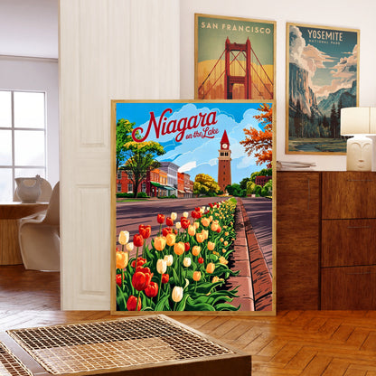 Niagara-on-the-Lake Vintage Travel Poster - Where Flowers Line the Streets