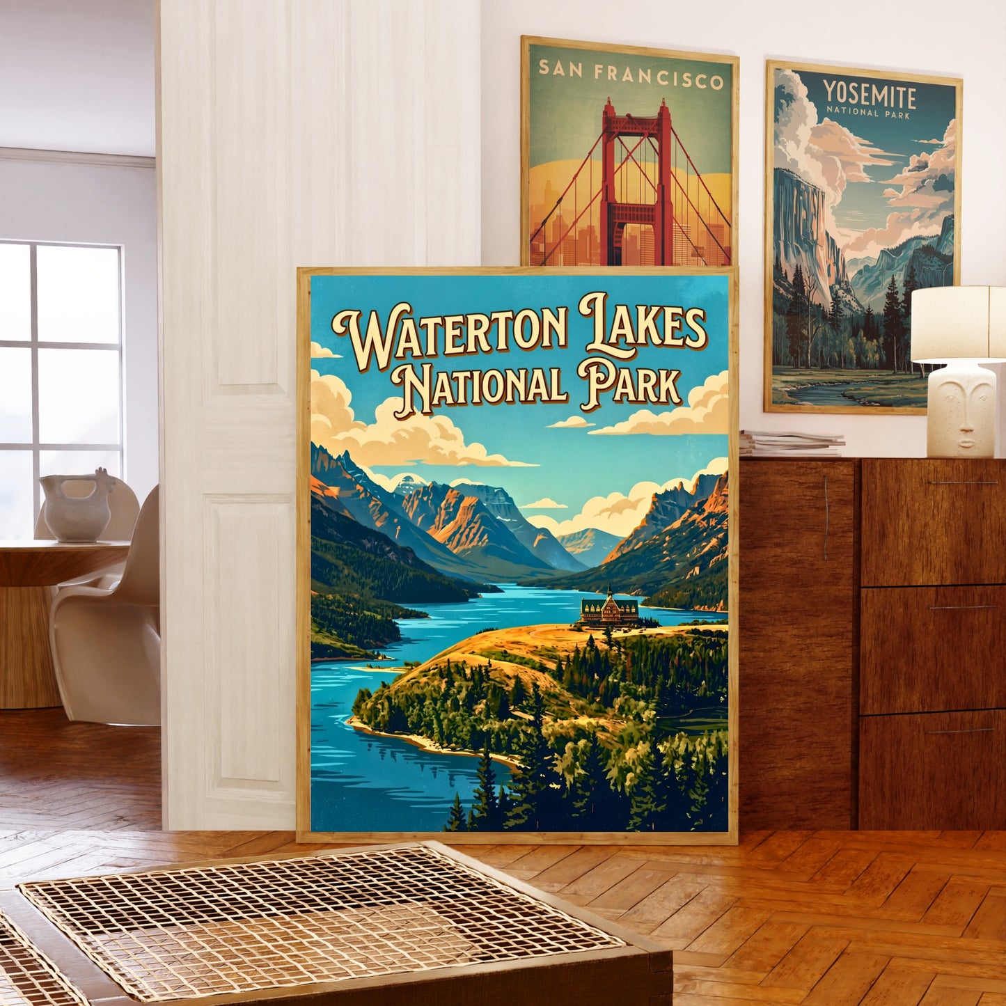 Waterton Lakes National Park Vintage Travel Poster- Northern Wilderness Escape