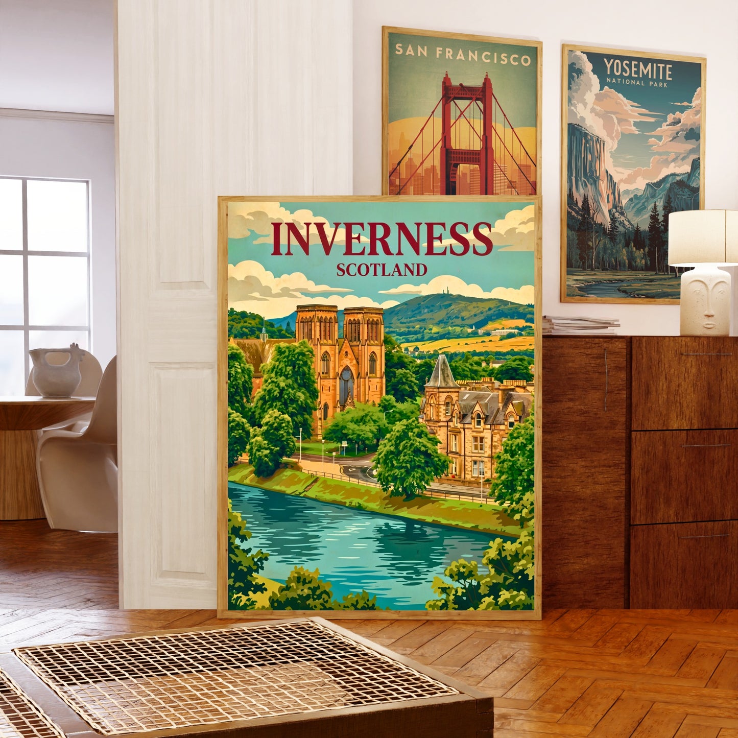 Inverness Vintage Travel Poster - Riverfront Charm