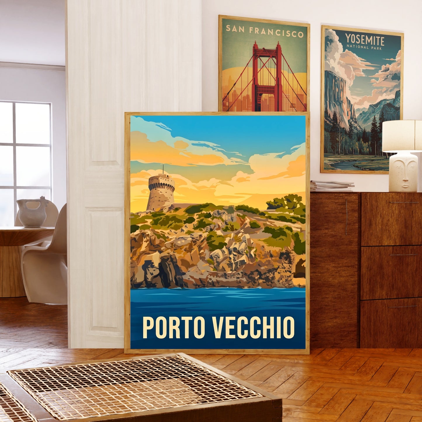 Porto Vecchio Vintage Travel Poster - Hidden Mediterranean Gem