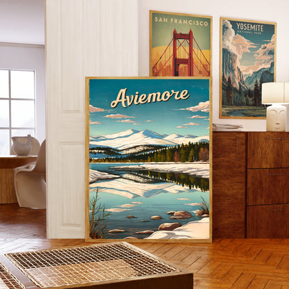 Aviemore Vintage Travel Poster - Cairngorms