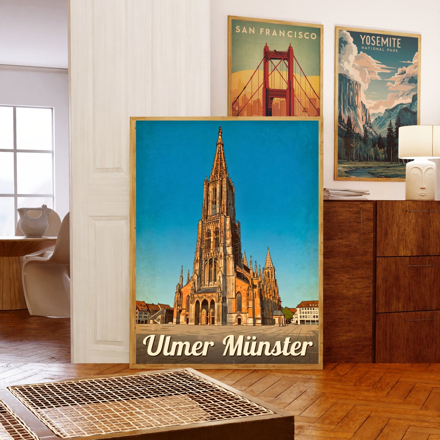 Ulmer Münster Vintage Travel Poster - Germany The Tallest Church Tower