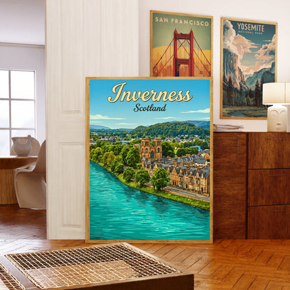 Inverness Vintage Travel Poster - Scottish City View