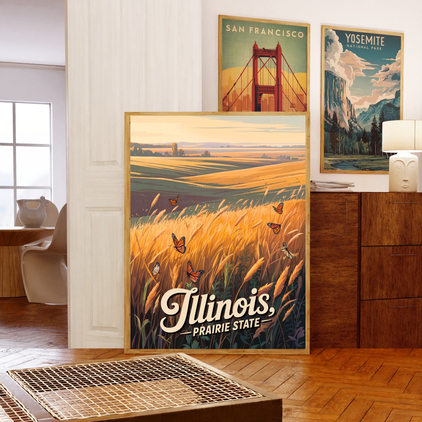 Illinois Vintage Travel Poster -  The Great Illinois Plains