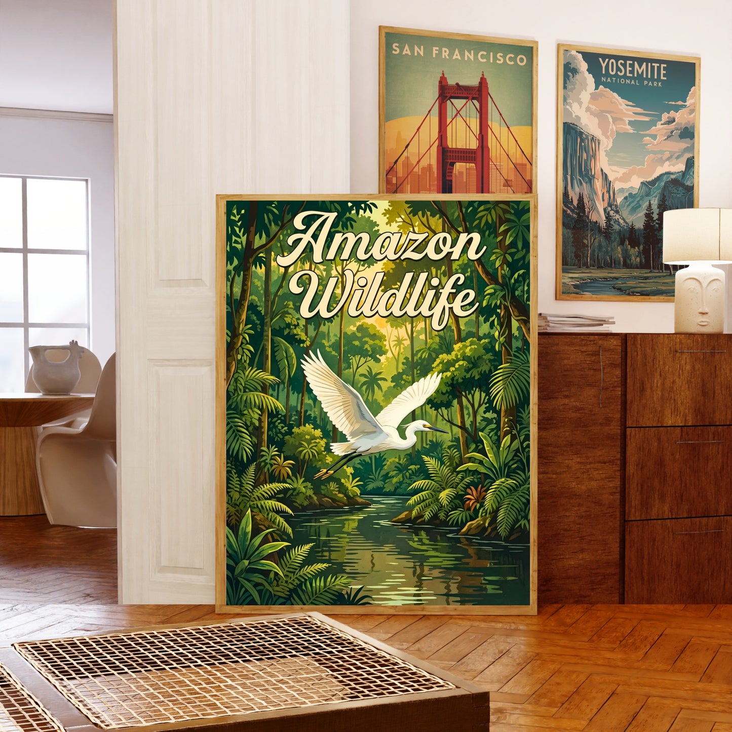 Amazon Untamed Wildlife Vintage Travel Poster