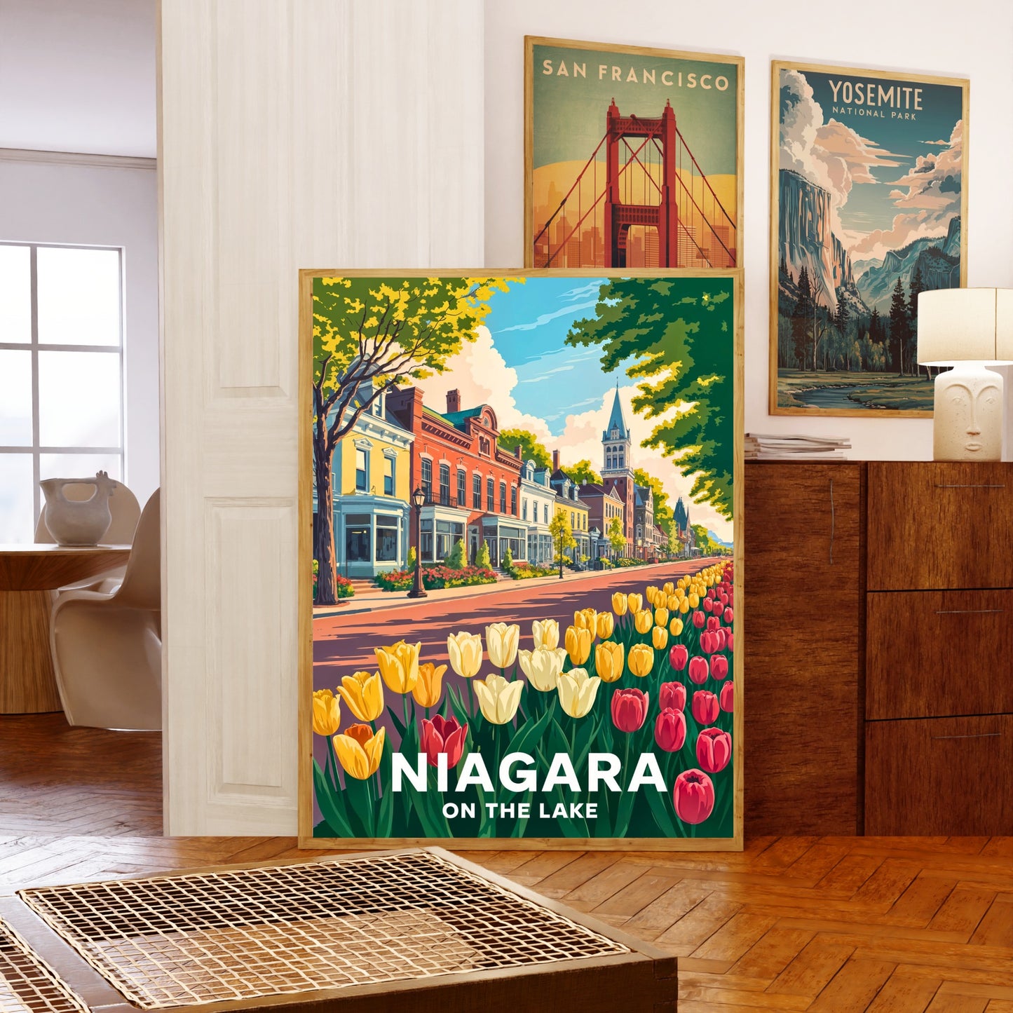 Niagara-on-the-Lake Vintage Travel Poster - Summer Blooms on the Boulevard